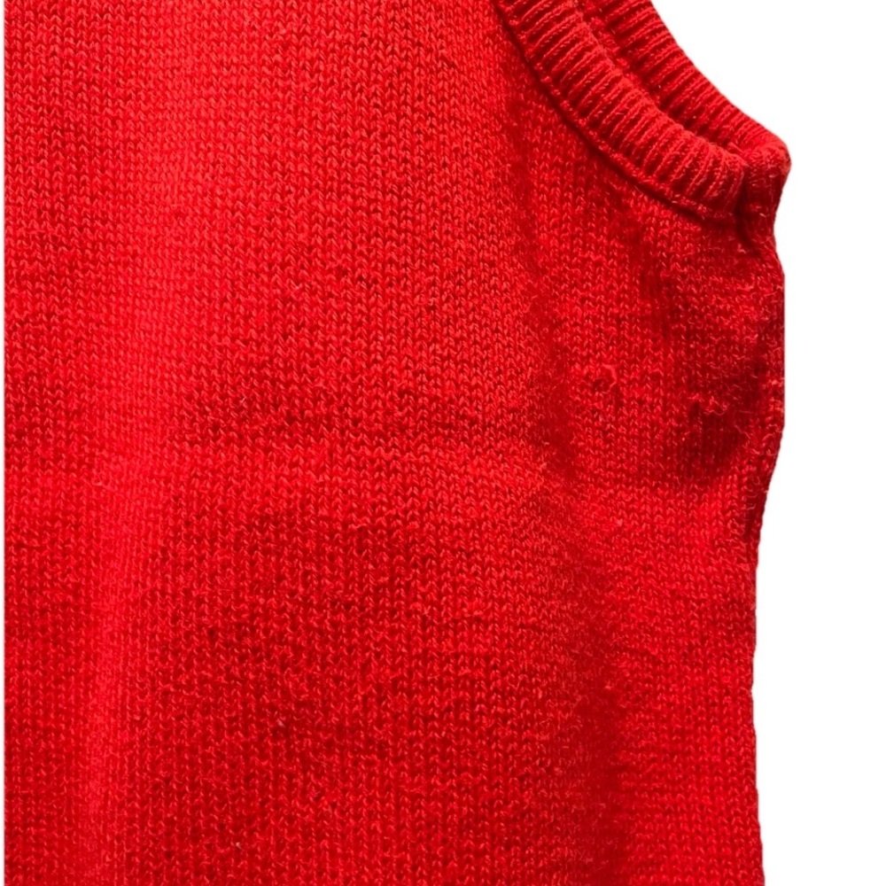 LL Bean Tank Sweater Red Cotton Henley Women’s XL Vintage USA - Picture 8 of 8